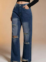 Distressed Wide Leg Jeans for Effortless Style and Comfort — view 6