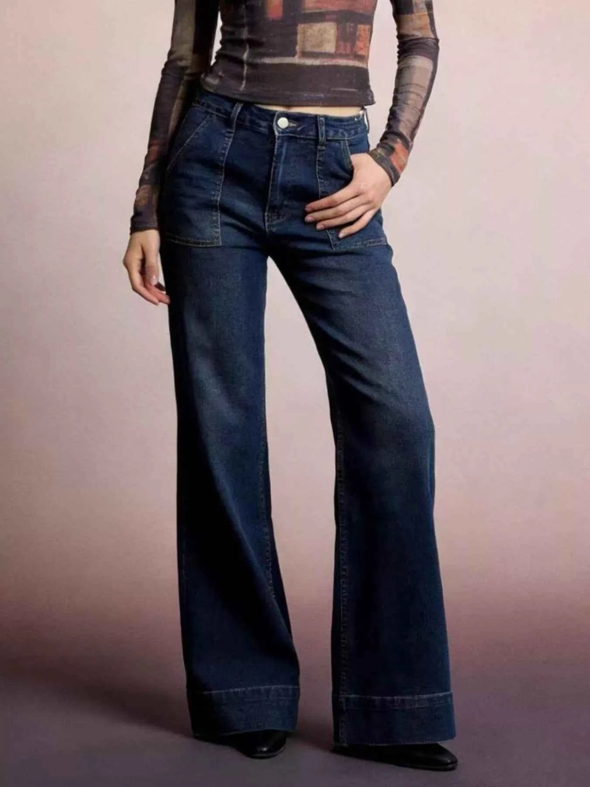 High-Waisted Flare Leg Jeans for Effortless Style — view 3