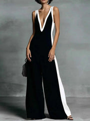 Deep V-Neck Wide-Leg Jumpsuit — view 4