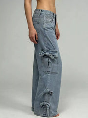 Bow Wide Leg Jeans - Elevate Your Style with Comfort — view 11