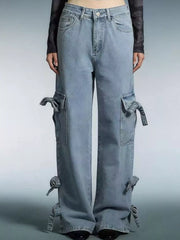 Bow Wide Leg Jeans - Elevate Your Style with Comfort — view 7