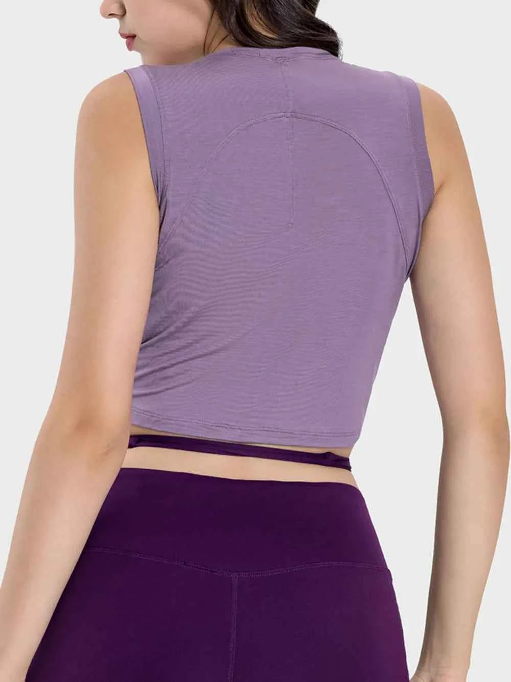 Drawstring Ruched Wide Strap Active Tank - Comfortable & Stylish — view 9