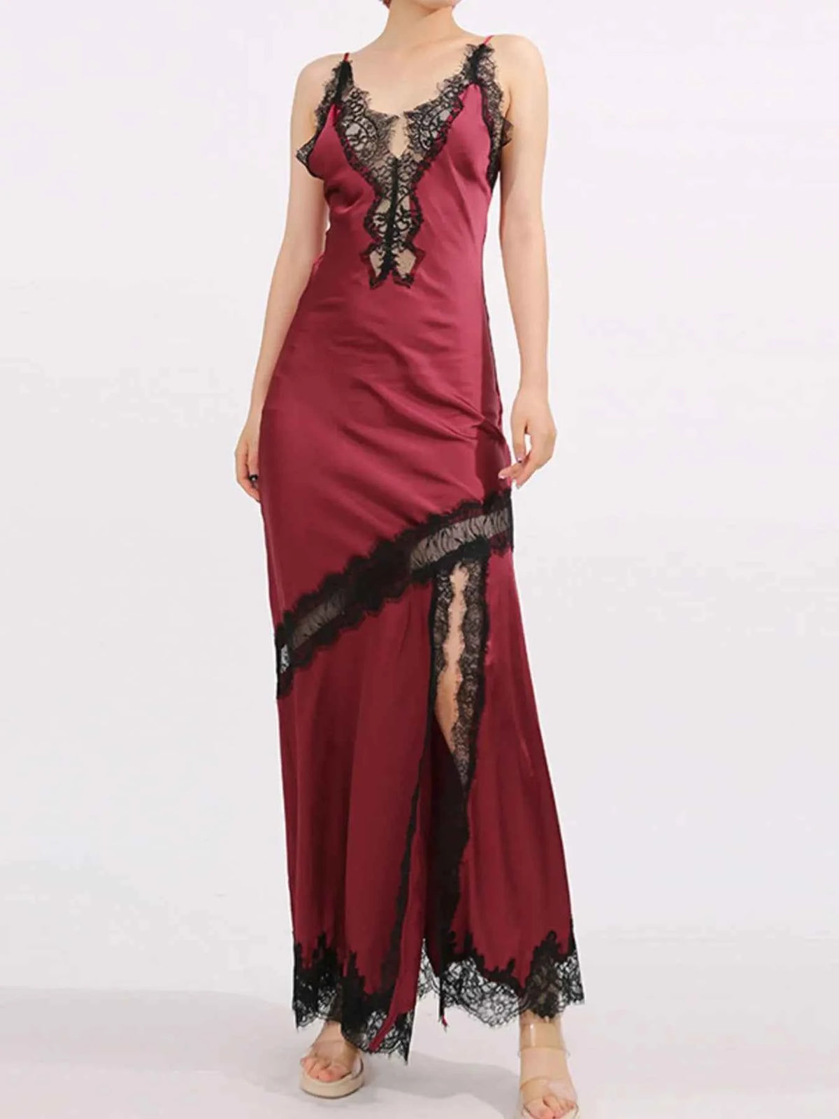 Slit Lace Detail Maxi Cami Dress — view 2