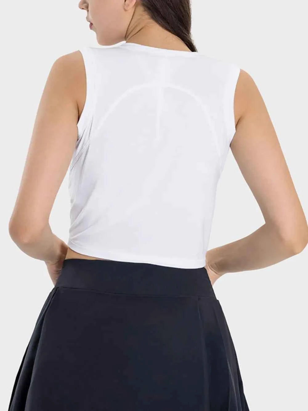 Drawstring Ruched Wide Strap Active Tank - Comfortable & Stylish — view 6
