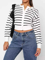 Striped Button Up Cardigan — view 1