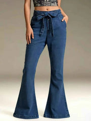 Bow-Tie High-Waisted Flare Jeans: Elevate Your Style — view 4