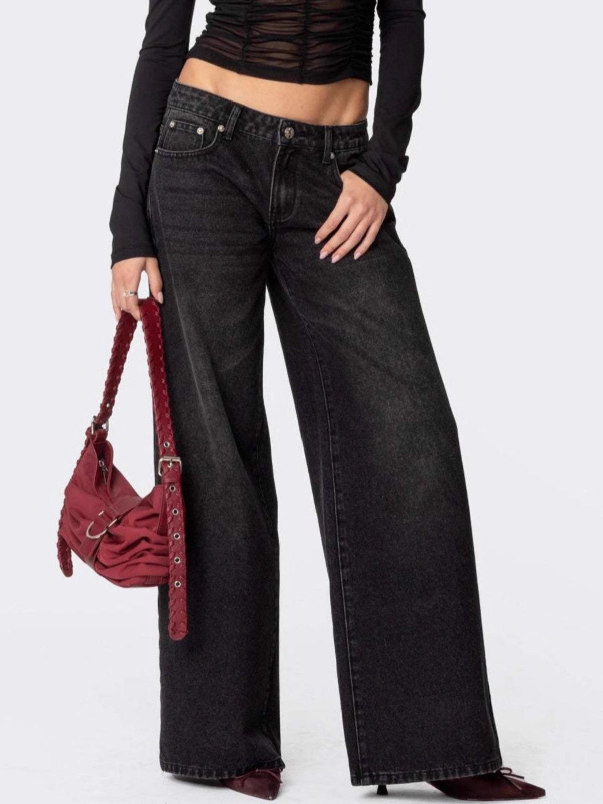 Vintage Wash Wide Leg Jeans - Timeless Style & Comfort — view 6