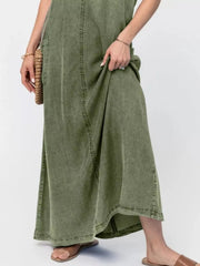 Casual Washed Denim Cami Maxi Dress — view 19