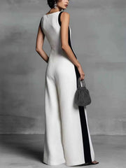 Deep V-Neck Wide-Leg Jumpsuit — view 3
