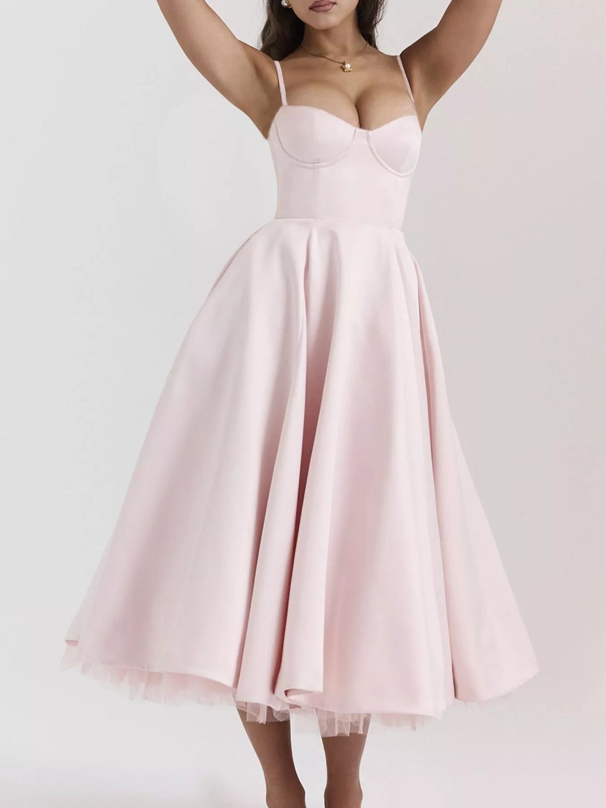 Sweetheart Neck A-Line Midi Dress — view 11