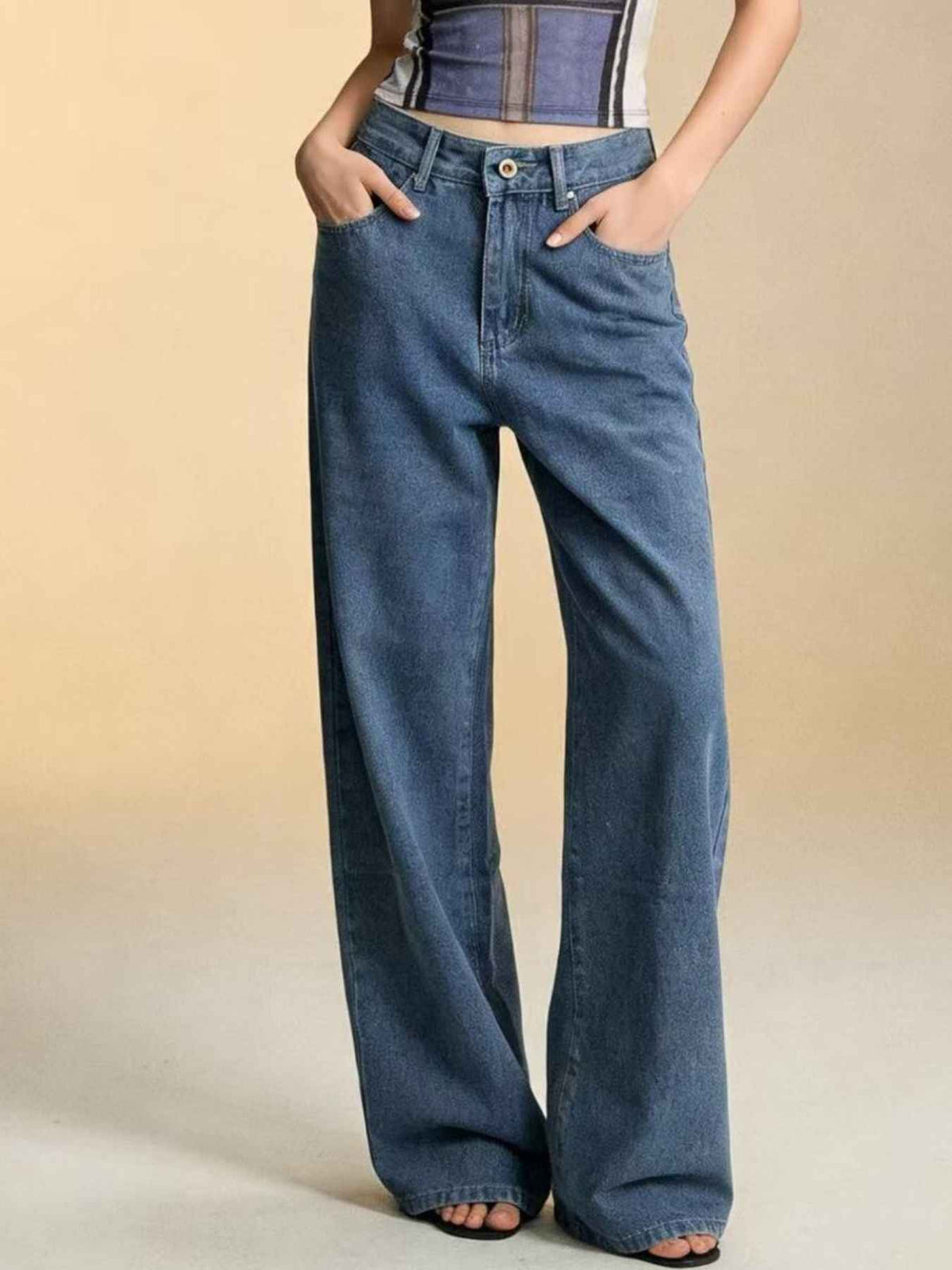 Bow Back Wide Leg Jeans - Effortless Style and Comfort — view 4