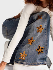 Floral Embroidered Wide Leg Jeans - Elevate Your Style — view 5