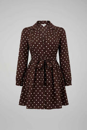 Polka Dot Long Sleeve Shirt Dress — view 5