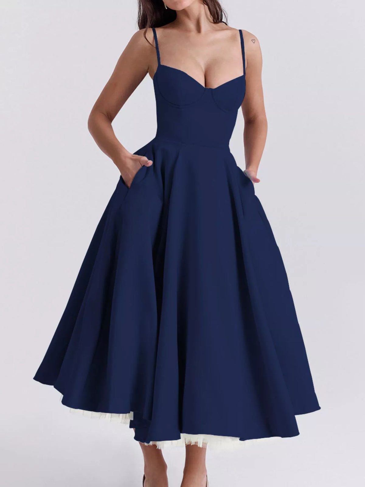 Sweetheart Neck A-Line Midi Dress — view 29