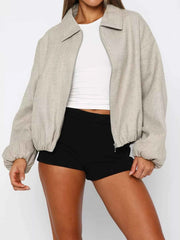 Oversized Zip-Up Drop Shoulder Jacket - Effortless Style & Comfort — view 1