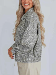 Leopard Button Up Denim Jacket - Stylish & Versatile — view 3