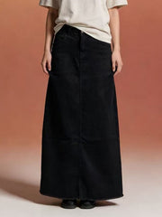 Raw Hem Maxi Denim Skirt - Effortless Style & Comfort — view 17