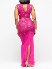Rhinestone Sleeveless Top and Skirt Set — view 5