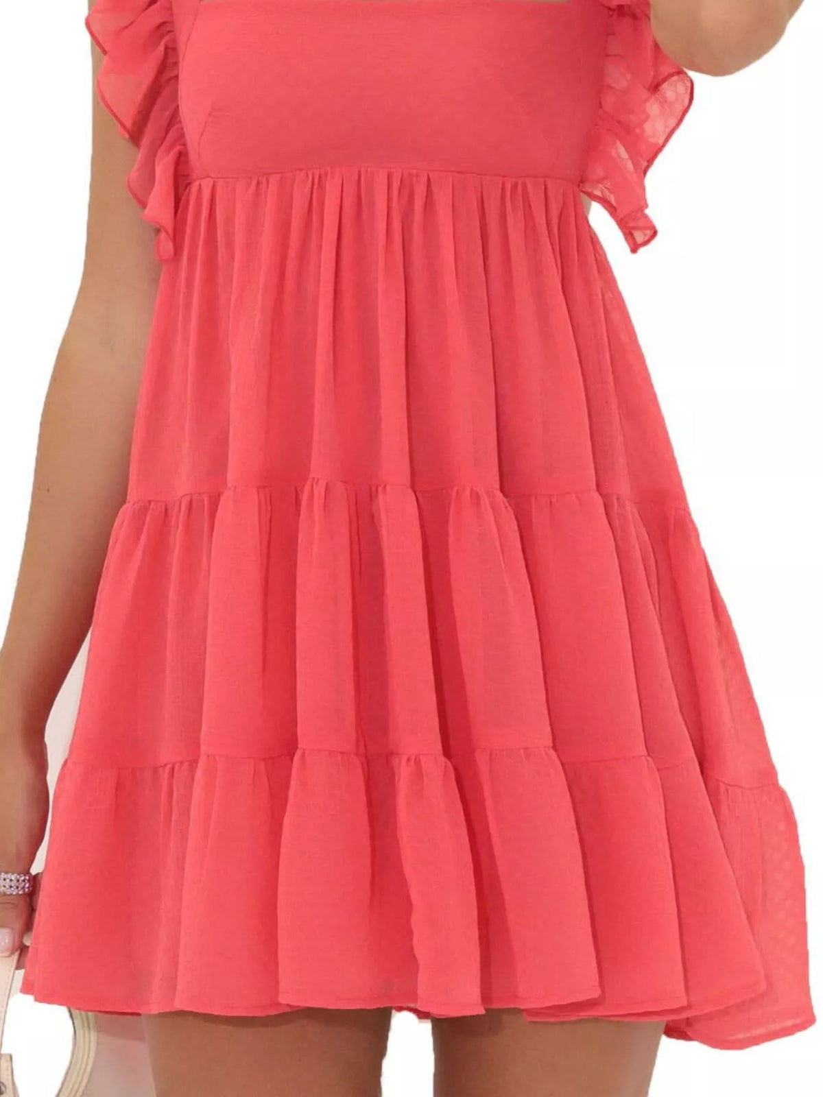 Ruffled Square Neck Tiered Dress — view 10