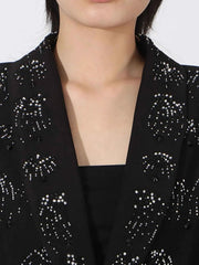 Rhinestone Button Down Long Sleeve Blazer — view 4