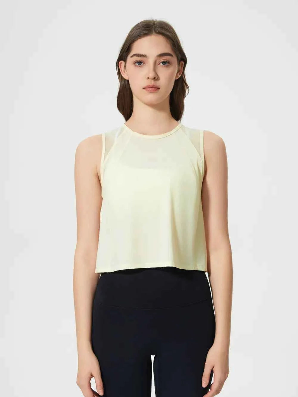 Round Neck Cropped Active Tank for Ultimate Comfort — view 31