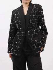 Pearl Detail Long Sleeve Blazer — view 1