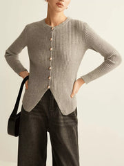 Ribbed Knit Button-Down Cardigan — view 6