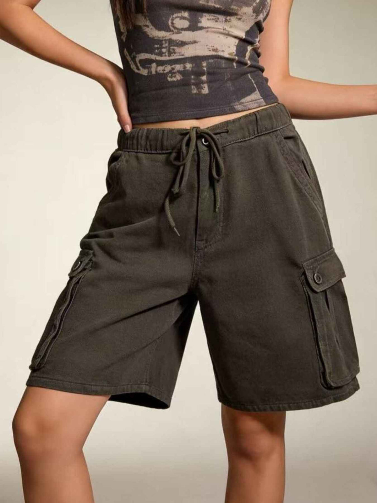 Cargo Shorts with Drawstring - Ultimate Comfort Meets Functionality — view 2