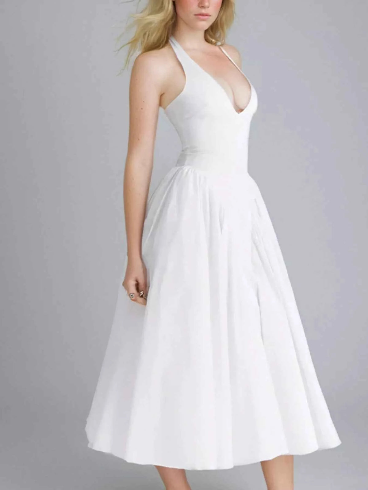 Halter Neck Midi Dress with Pockets — view 4