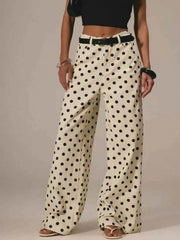 Polka Dot Wide Leg Jeans - A Stylish Twist on Classic Denim — view 5