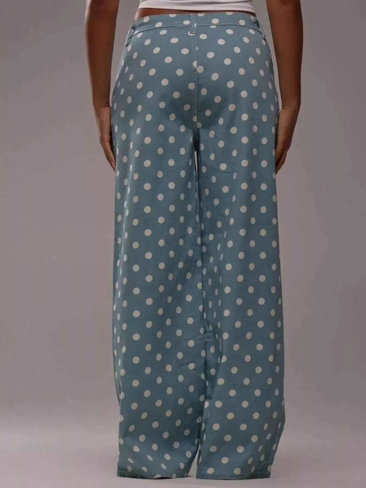 Polka Dot Wide Leg Jeans - A Stylish Twist on Classic Denim — view 4