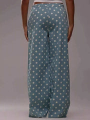 Polka Dot Wide Leg Jeans - A Stylish Twist on Classic Denim — view 4