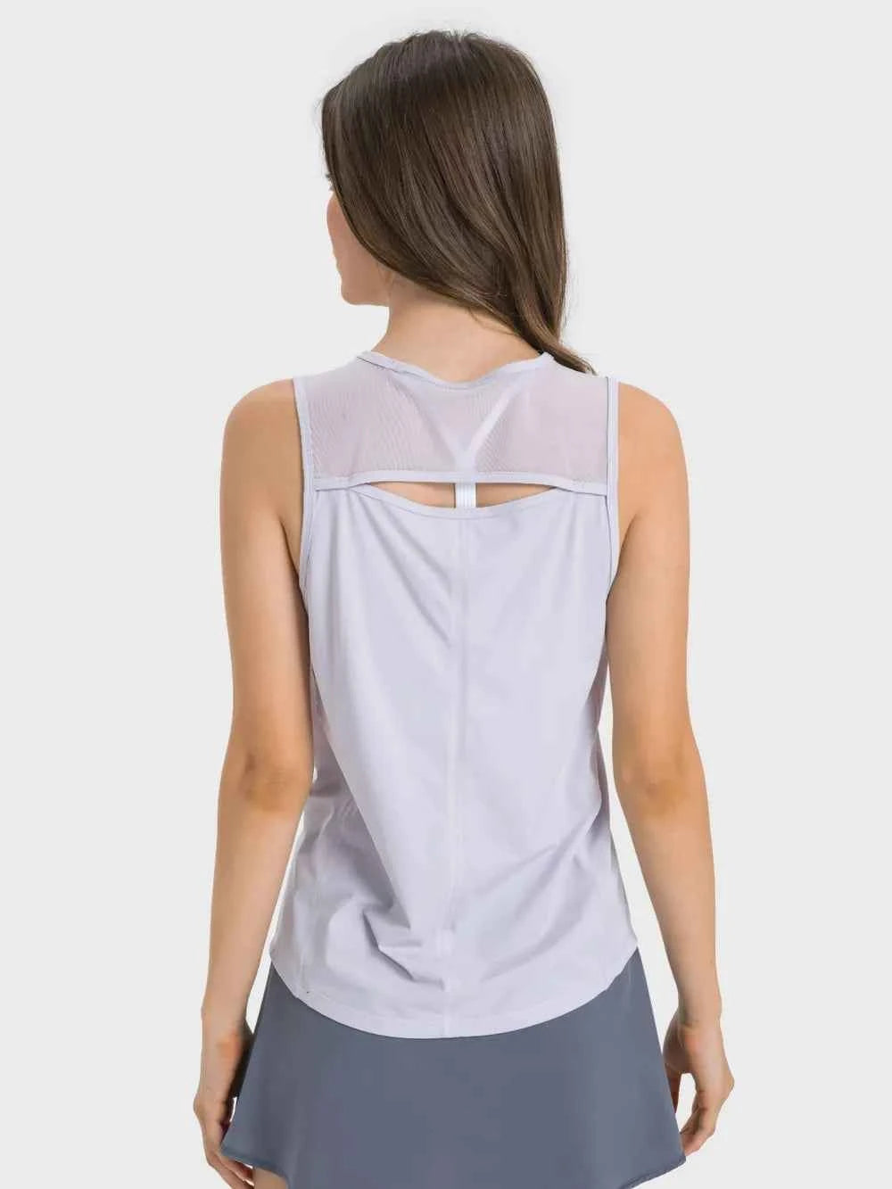 Cutout Back Round Neck Active Tank - Elevate Your Workout Wardrobe — view 26