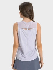 Cutout Back Round Neck Active Tank - Elevate Your Workout Wardrobe — view 26