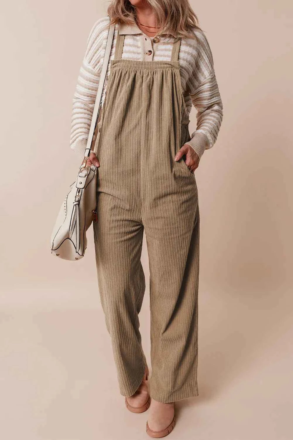 Square Neck Wide Strap Overalls — view 1