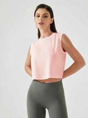 Round Neck Cropped Active Tank - Comfort Meets Style — view 3