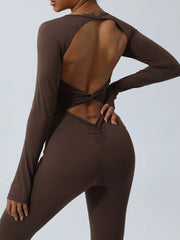 Twisted Backless Long Sleeve Jumpsuit — view 8