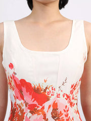 Floral Print Sleeveless A-Line Mini Dress — view 7