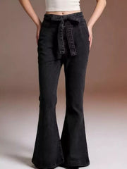 Bow-Tie High-Waisted Flare Jeans: Elevate Your Style — view 9