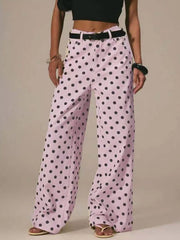 Polka Dot Wide Leg Jeans - A Stylish Twist on Classic Denim — view 7