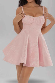 Satin Mini Cami Dress with Bow - Effortless Elegance — view 3