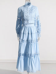 Lace Button Up Long Sleeve Top and Skirt Set — view 11