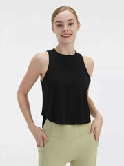 Cutout Back Round Neck Active Tank - Lightweight & Stylish Comfort — view 11