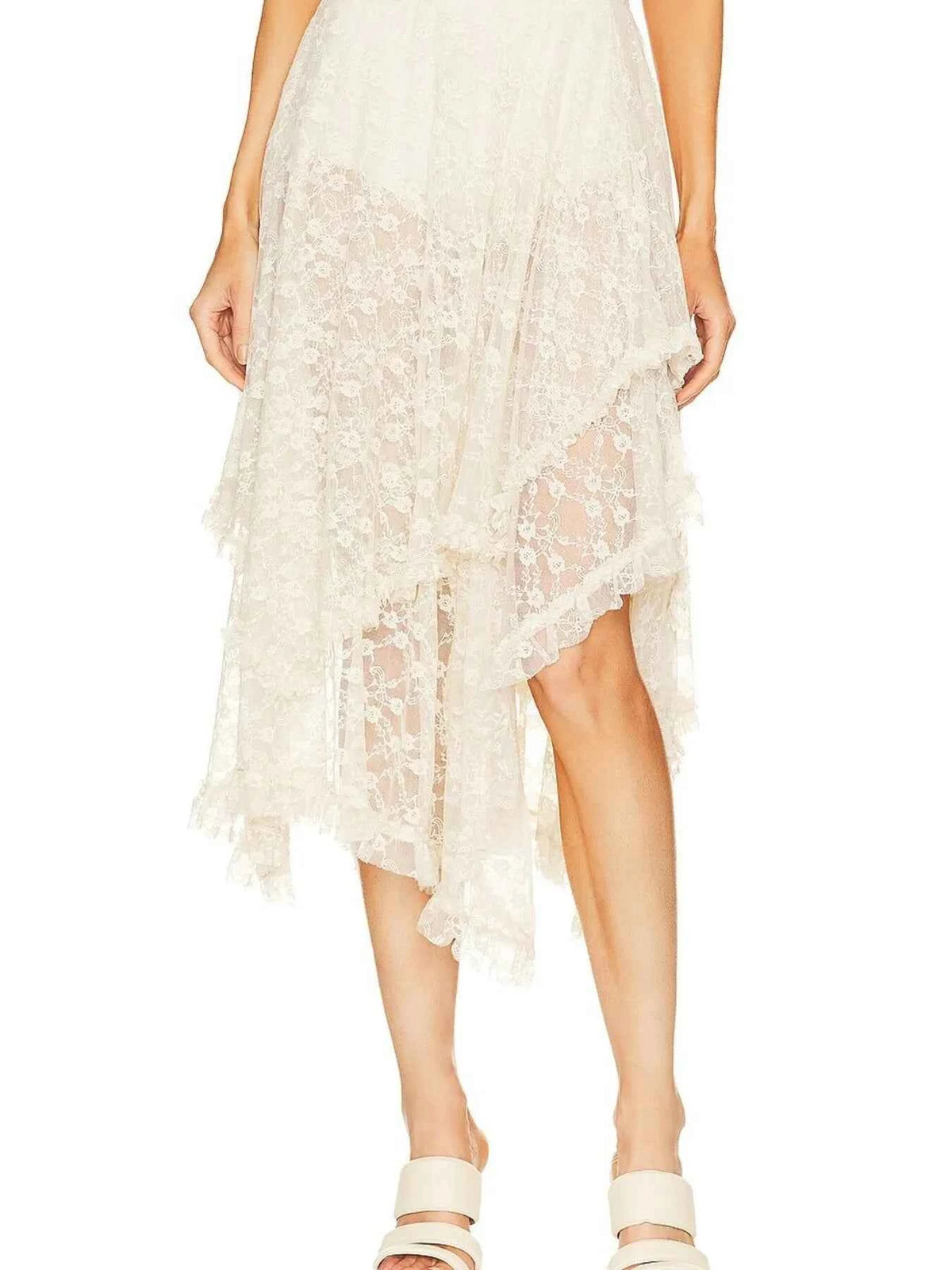 Asymmetrical Lace Midi Skirt — view 3