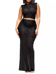 Rhinestone Sleeveless Top and Skirt Set — view 8