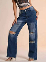 Distressed Wide Leg Jeans for Effortless Style and Comfort — view 1