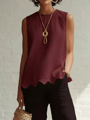 Scalloped Hem Sleeveless Tank Top - Effortless Style & Comfort — view 9