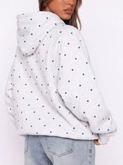 Polka Dot Raglan Sleeve Hoodie — view 12