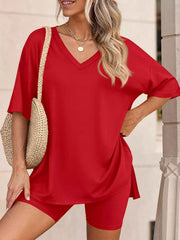 Casual Loose V-Neck T-Shirt & Shorts Set for Ultimate Comfort — view 14