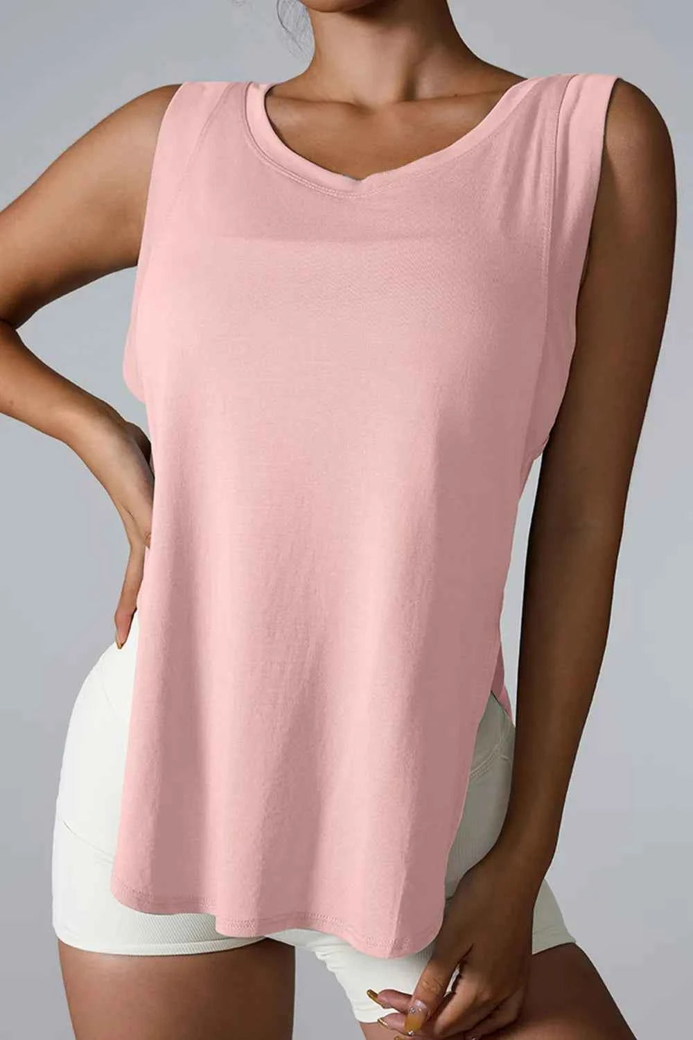 Slit Round Neck Active Tank - Ultimate Comfort & Style — view 14